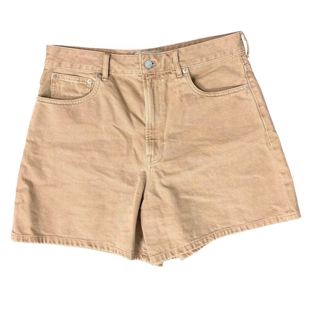 Everlane Tan Brown A-Line 100% Organic Cotton Denim Jean Shorts size 31 Summer